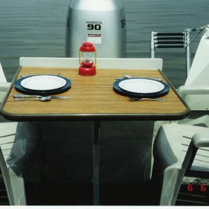 All ready to dine outside on the deck.