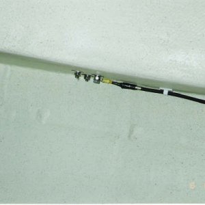 Coax from radio through deck to rail.