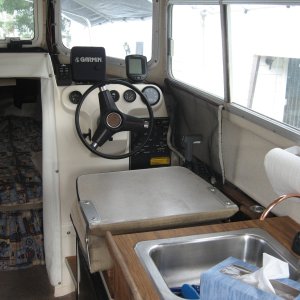Pilot Seat Folds down flat for more counter space.