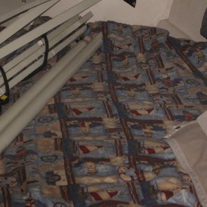 We store the top on the V berth.