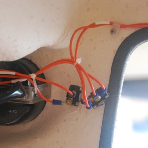Sea Angel's Port(right) & Starboard (left) momentary wiper control switches' wiring.