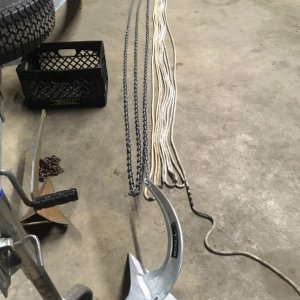 02 new 20lbs Rocna Vulcan and 30ft of 1:4in.  G4 chain (on the still good 1/2in. 90ft of braided rode)