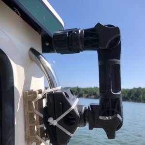 Scotty replacement hand hold--Added a Scotty extender with a Gear-Head mount to replace the hand hold I used for the rod holders.