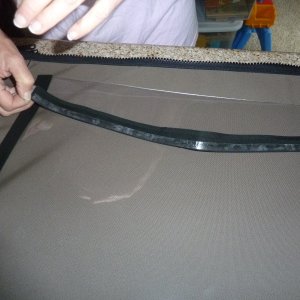 Media 'Fabricating and Binding the panels (Sunbrella bias binding was used because it goes around corners well).' in album 'Locating and sizing the frame'