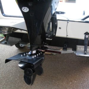 transom - swim platform, 12x12 Lenco trim tabs, Permatrim, Garmin transducer, McGard prop lock, transom saver