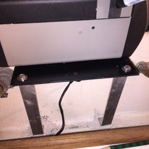 Closeup view of mounting plate with brackets.