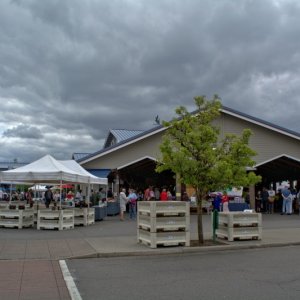 Saturday farmers market in olympia. Lousy photo doesn't do justice, it's actually one of the better markets in the state.