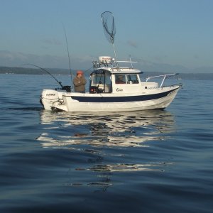 Checkpoint II - Dwight and buddy at Meadow Point - Sep 2009 -- Dwight's another Salmon Catching Machine!!