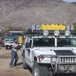 Taking on fuel in Baja