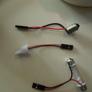 Media 'what you get in the kit, need to hard wire it in. Middle one is what I use because the wire just slip out of connector.' in album 'right one is the LED, 3.99 from amazon'