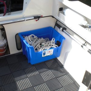 Boat hook stowage copied from Kerri On.