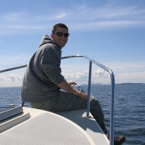My son Mckenzie heading to Stuart Island