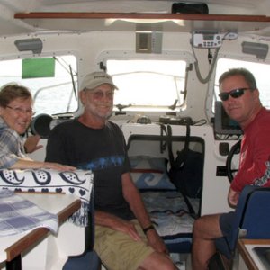 Discovery crew visiting on Wild Blue