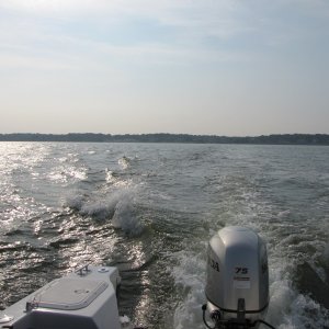 Crusing out on Tiana Bay