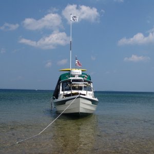To the right of the boat you can see the island we stayed at last night. A little over 7 miles away.