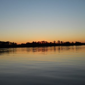 1st night on the boat, sunset from waterfront in little Washington