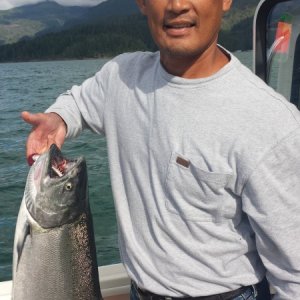 My childhood friend Len with a nice 17 lber