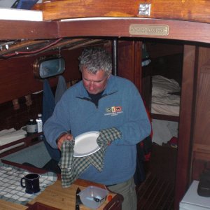 Martin relegated to galley clean-up.