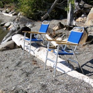 This fine gravel is as close to sand as you will find on Moosehead. All along the shore are remnants of Moosehead's logging days.
