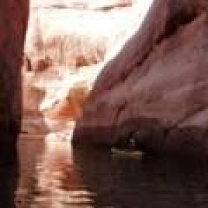 Kayaking to the head of Forbidding Canyon