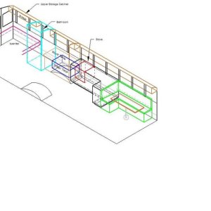 (Les Lampman) Perspetive view of left side of bus