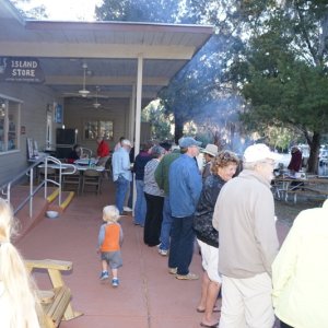 Long line--not sure where the kid came from?