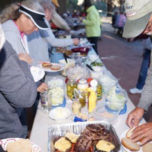 burgers with  all of the fixings
