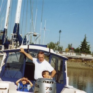 27 Sept 2003 Blaine, WA: The ARE WE THERE YET crew & Grandpa Joe