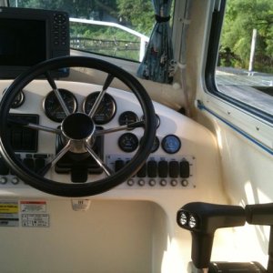 Looking forward from behind the driving seat
