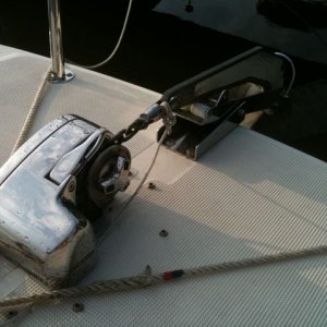 Media 'Lewmar windlass, and 22lb Delta anchor' in album 'Looking forward from behind the driving seat'