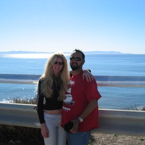 pretty day @ pv ...catalina island in back round Nee nee & Anda!!