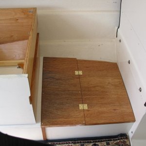 new deck with access to under deck storage