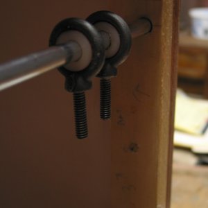 Detail of nylon centered eye bolts