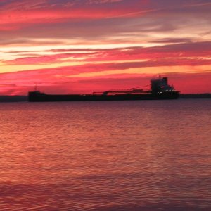 Anchorage view from cove on North side of Lime Island. Great way to end a perfect day of fishing.