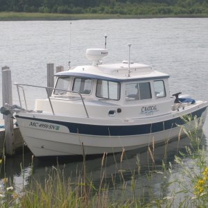 Dock at Raber, MI launch site. Excellent free launch. free overnight parking. Directly across from Lime Island, about 15 miles north of Detour.