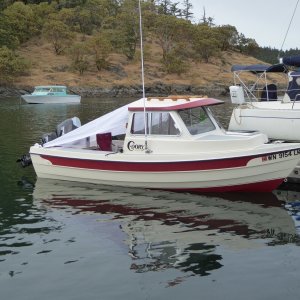 Media 'Had to get out the tarp to keep the rain out Saturday afternoon.' in album 'Launching at Cap Sante Marina in Anacortes Friday morning May 20th'