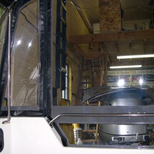 (DaveS) Looking out through Da New Da Nag's camper back. (3/17/04).