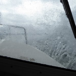 Almost every other wave was splashing over the bow...not the most pleasant whale watching weather!