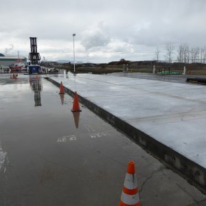 First half of slab replacement now complete and curing.