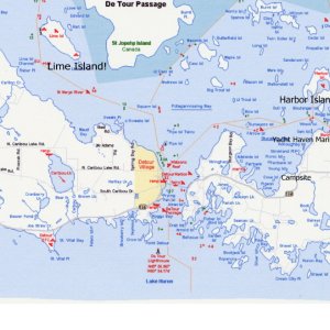 Chart of area where pics were taken. Check out Mark's (Not-for-Hire) photos for other great shots of this area. Lime Island is a wonderful spot to spend time on to explore and fish.