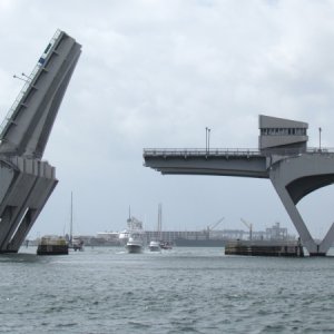 Ft. Lauderdale , 
steven Spielbergs yacht just behind the bridge on the left,crew of 26 sleeps 12 guests,2100 dollars a day for dockage. 250,000 to fill it up with fuel built in 2010 200 + feet long