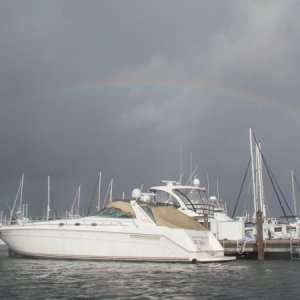 Rainbow coming out of Dinner Key