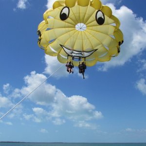 Ginny and Jess parasailing