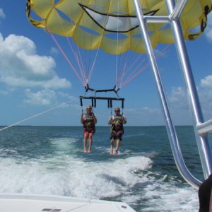 ginny and Jess getting ready to be let out to go up to 600 feet
