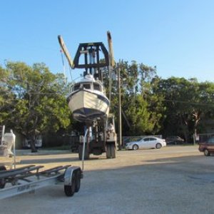 after power washing the bottom we move over to load the boat on the trailer