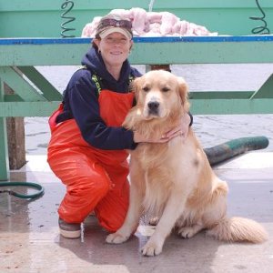 Margaret & Dawson in front of 
      PILE-O-FISH  5/10/2008