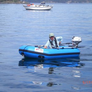 Robbi in Anita Marie's dinghy