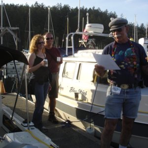 BLUE SKIES is christened
Owners Shelly & Jim of BC