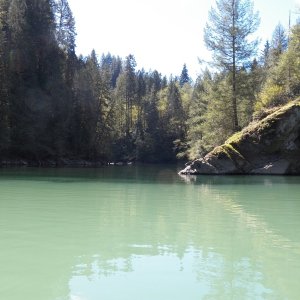 Media 'There are a few creeks that come in near the headwaters.  A few minutes after I took this picture some whitewater kayakers appeared, having run the class 4+ waters of this creek.' in album 'Lake Merwin is a reservoir in SW Washington.'