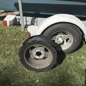 What the Goodyear endurance tire looks like after loosing air & run on for 10 miles +